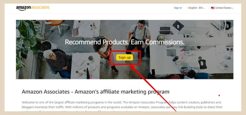amazon associates sign up
