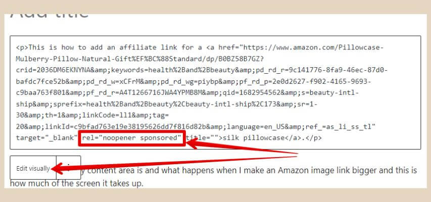 adding amazon text links