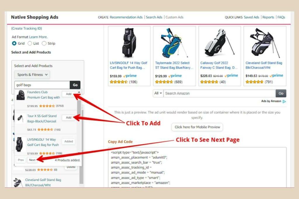 how to add products to custom ads