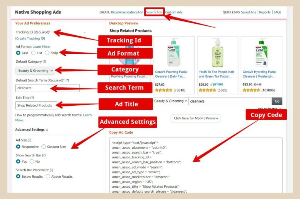 how to add search ads