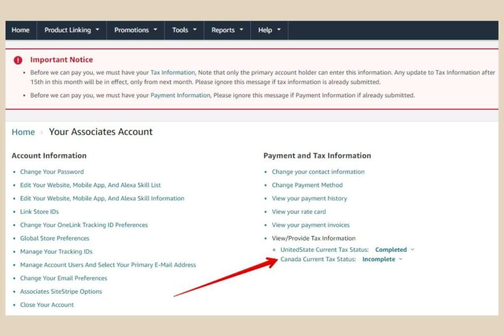 onelink tax information