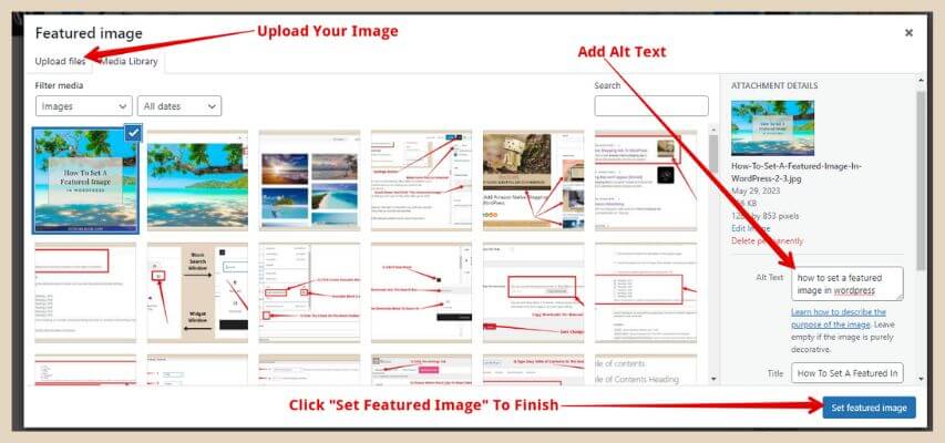 setting a featured image