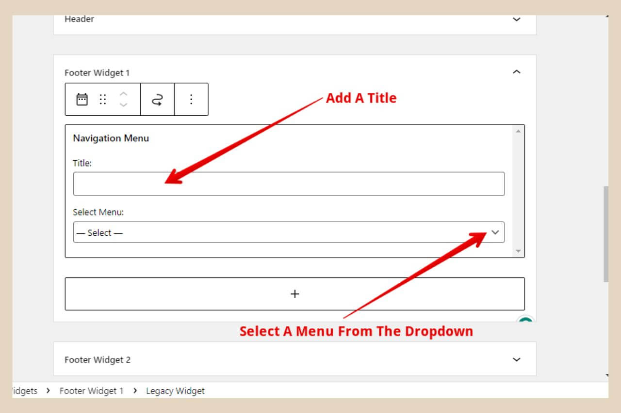 add a navigation menu block