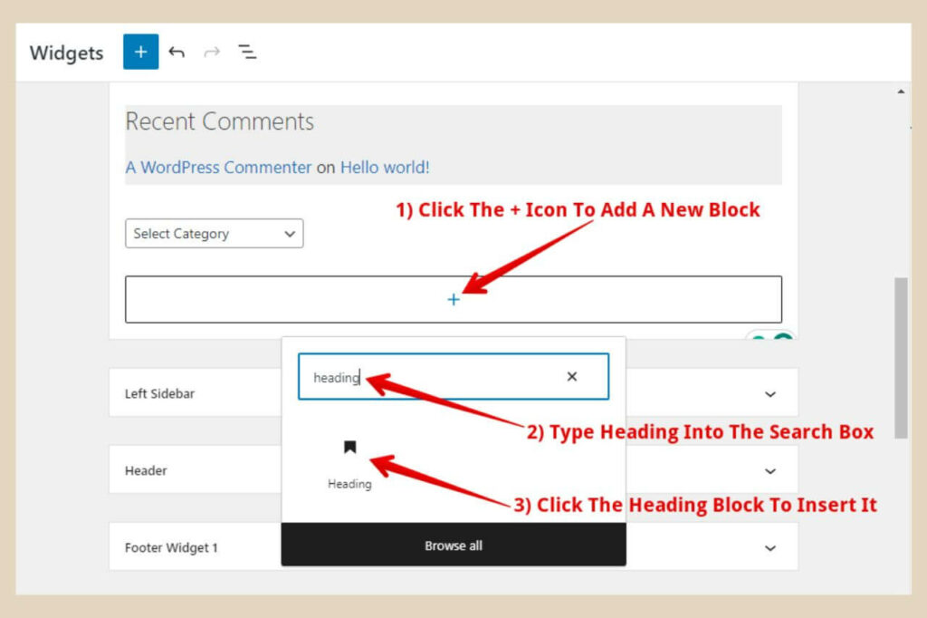 adding a heading block