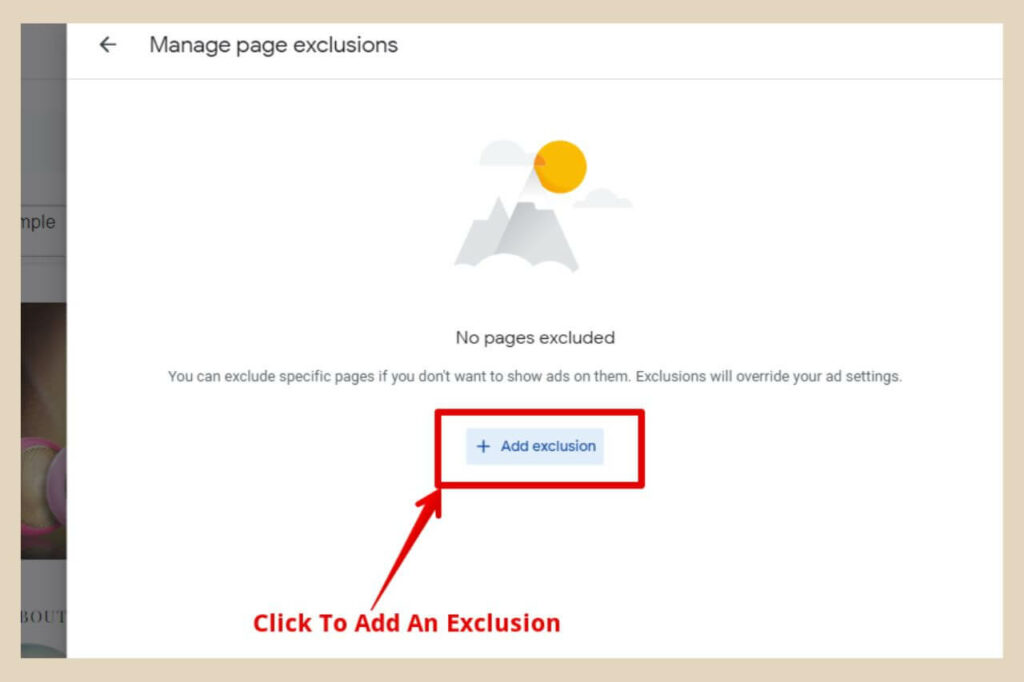 adsense excluded pages