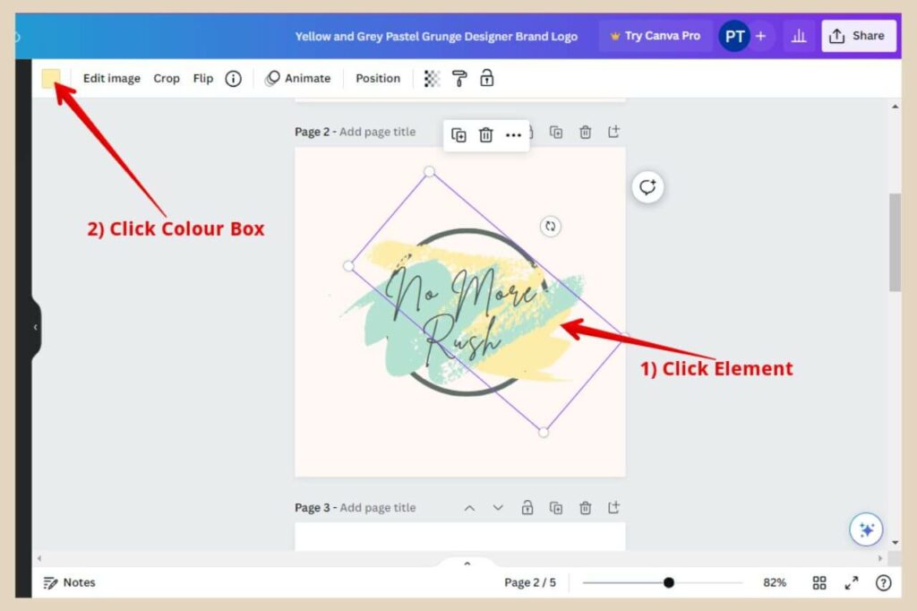 change element colour in canva