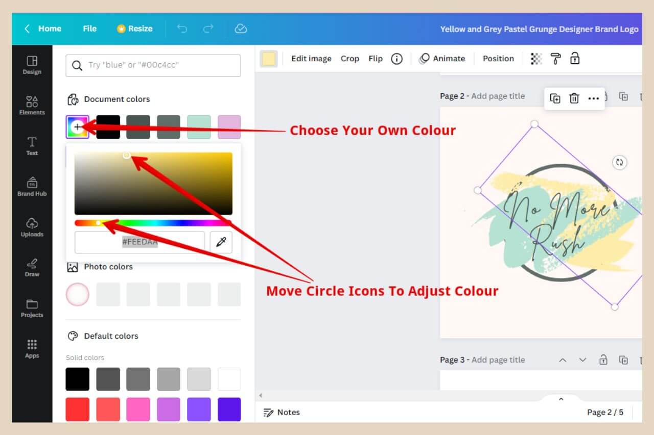 colour options in canva