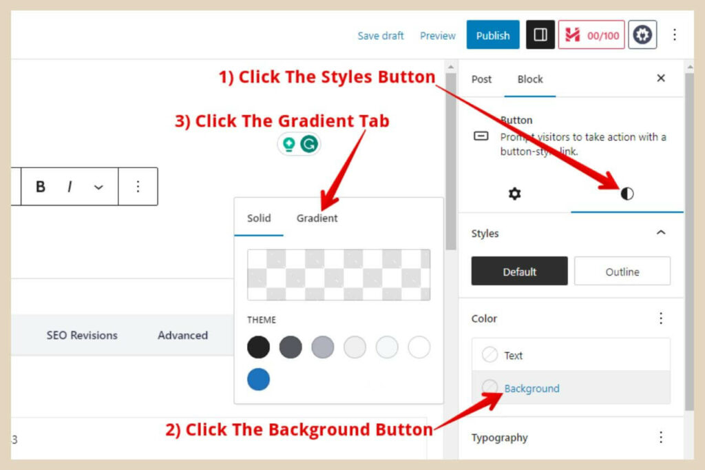 colour settings in wordpress