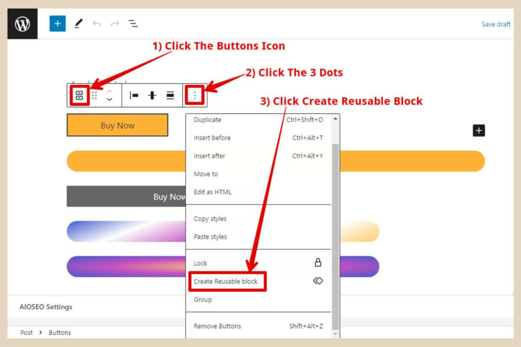 create a reusable block