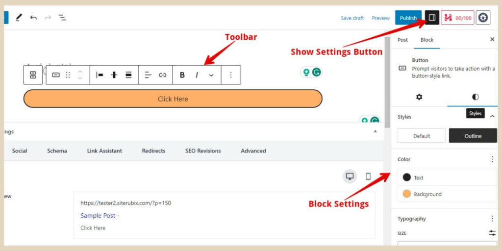 customising a block