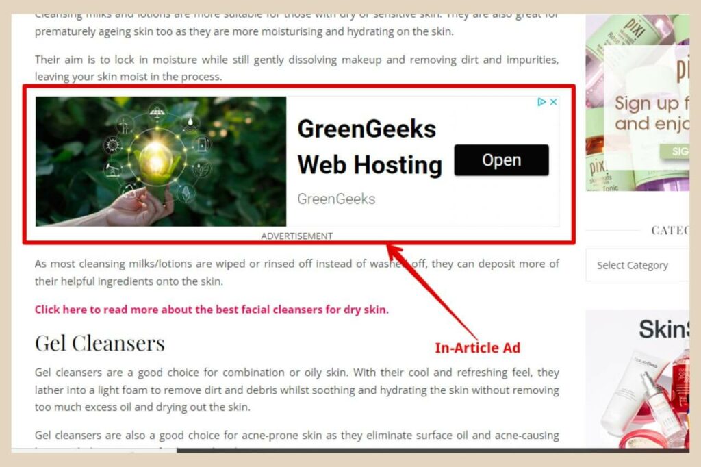 example of adsense in article ads