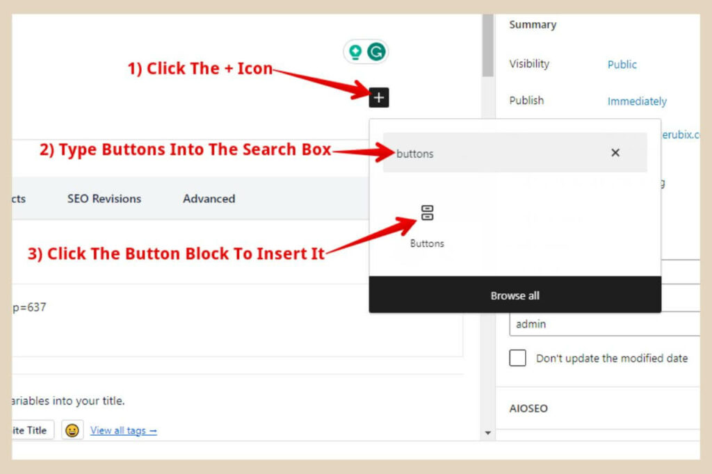 how to create a button in wordpress