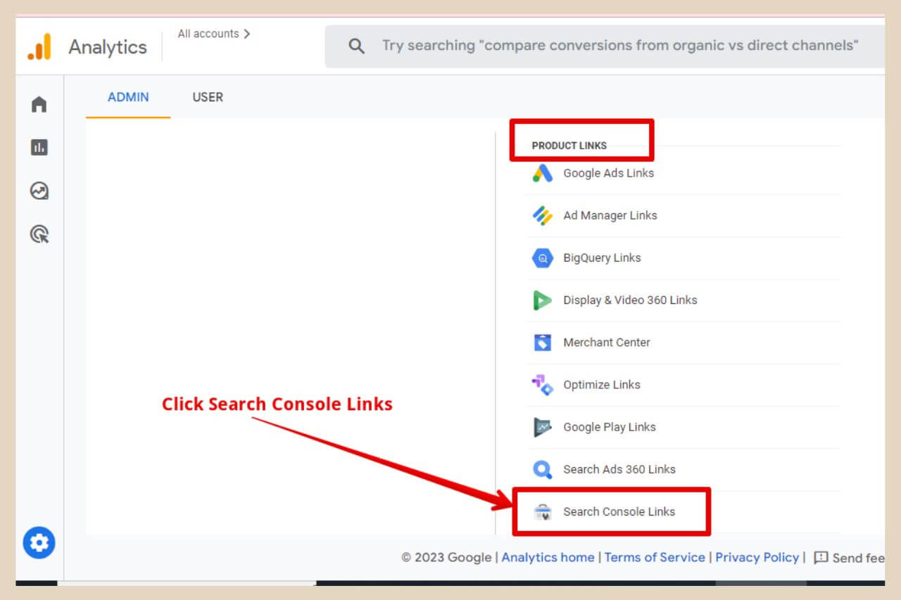 search console links