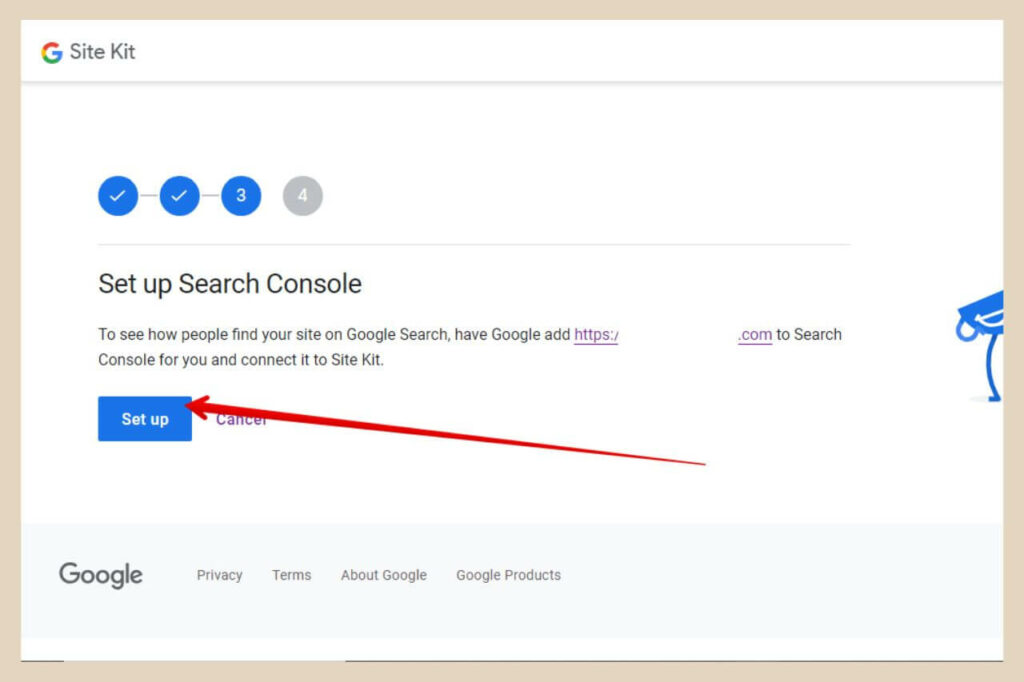 set up search console with site kit