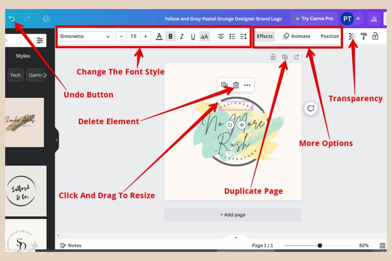 tools and controls in canva