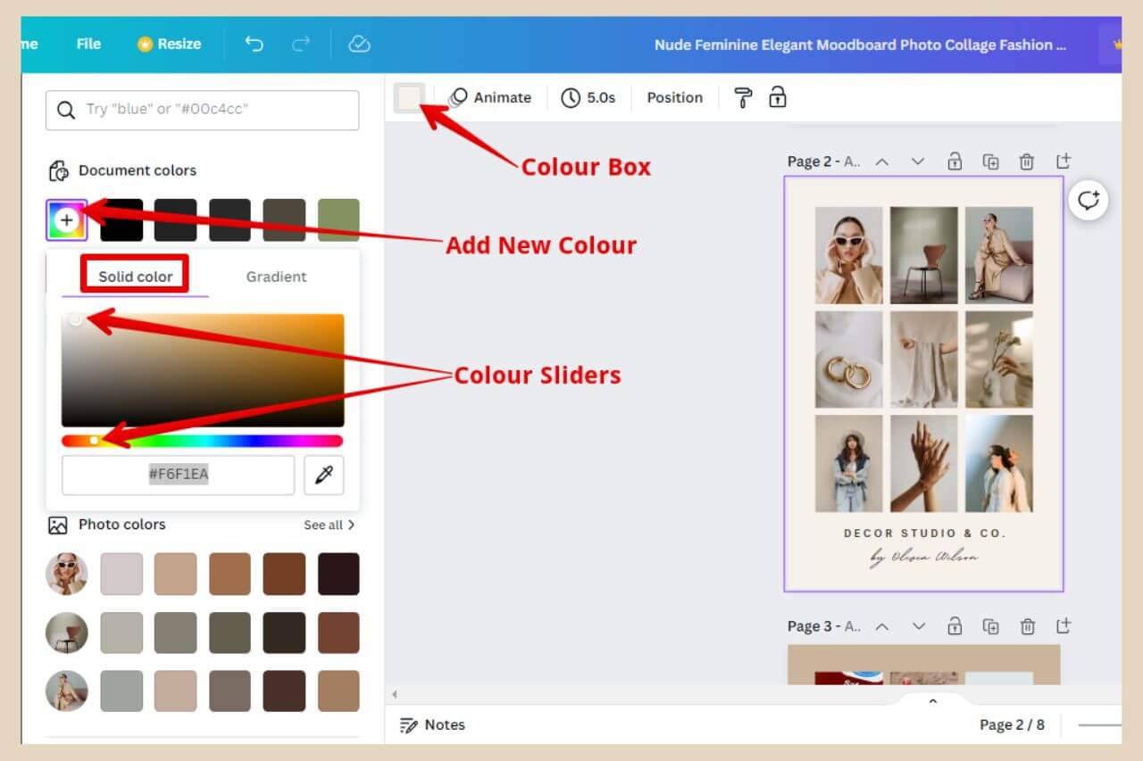 change background colour in canva