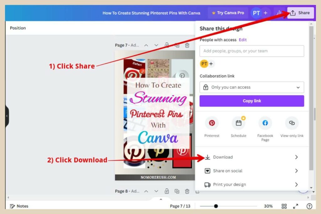 download your canva pin design