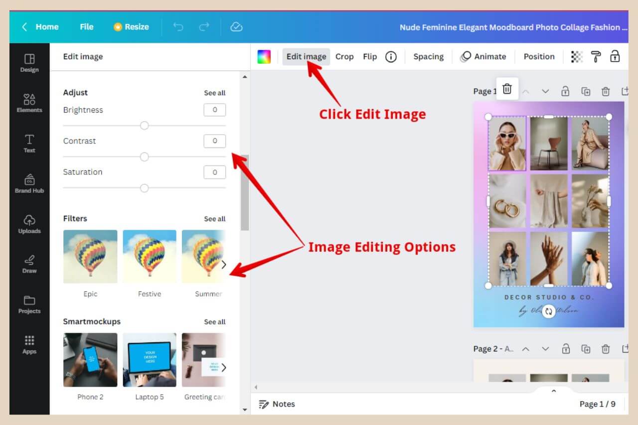 image editing in canva