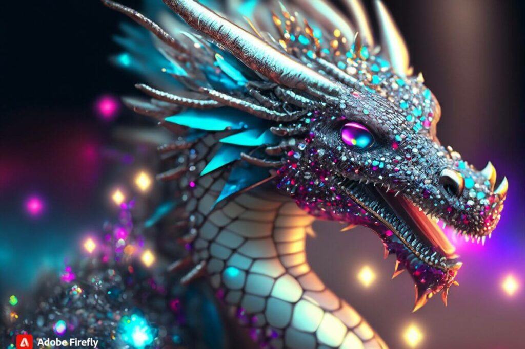 adobe firefly ai image blue dragon