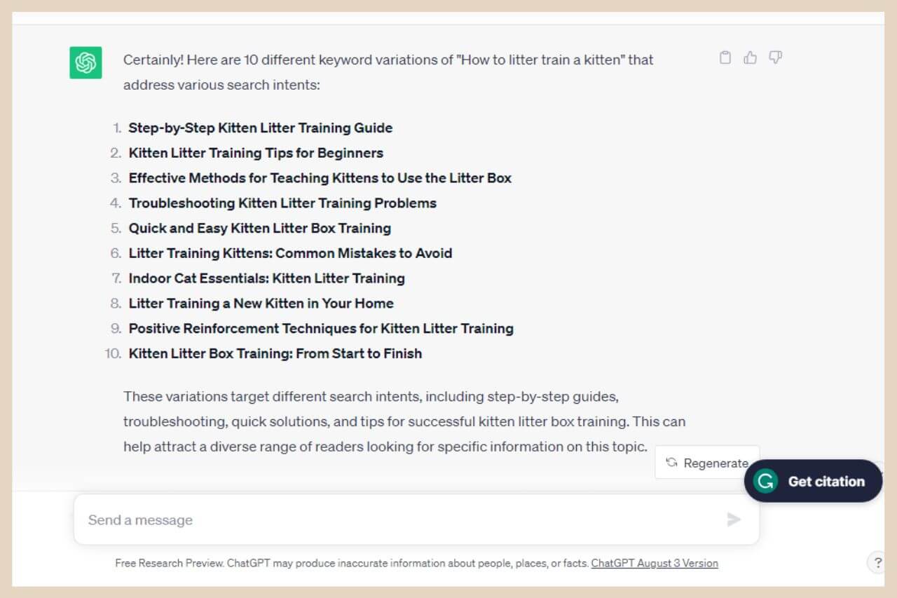 keyword variation ideas with chatgpt