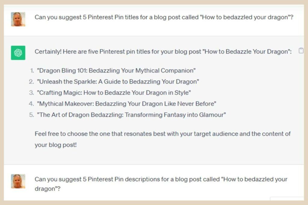 use chatgpt for pinterest pin titles