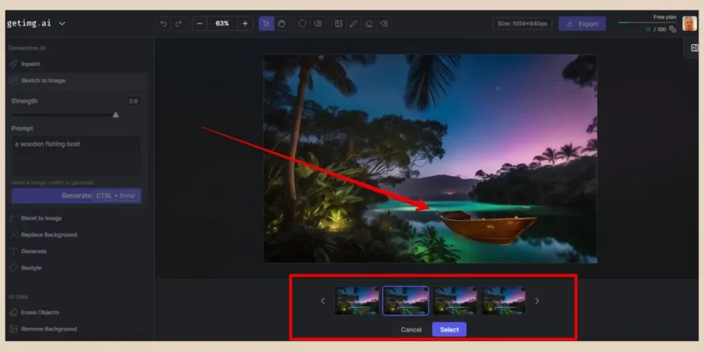 sketch to image results in getimg.ai