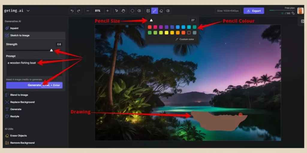 using sketch to image in getimg.ai