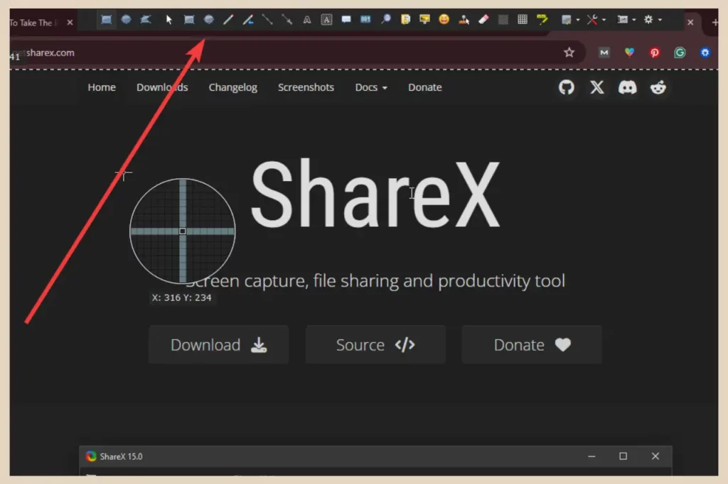 add annotations before screenshot in sharex