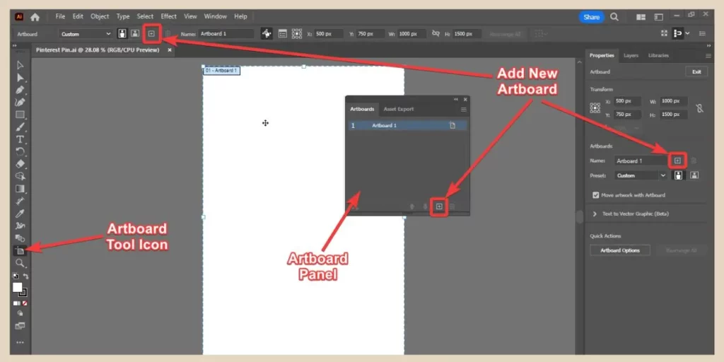 add new artboard in adobe illustrator