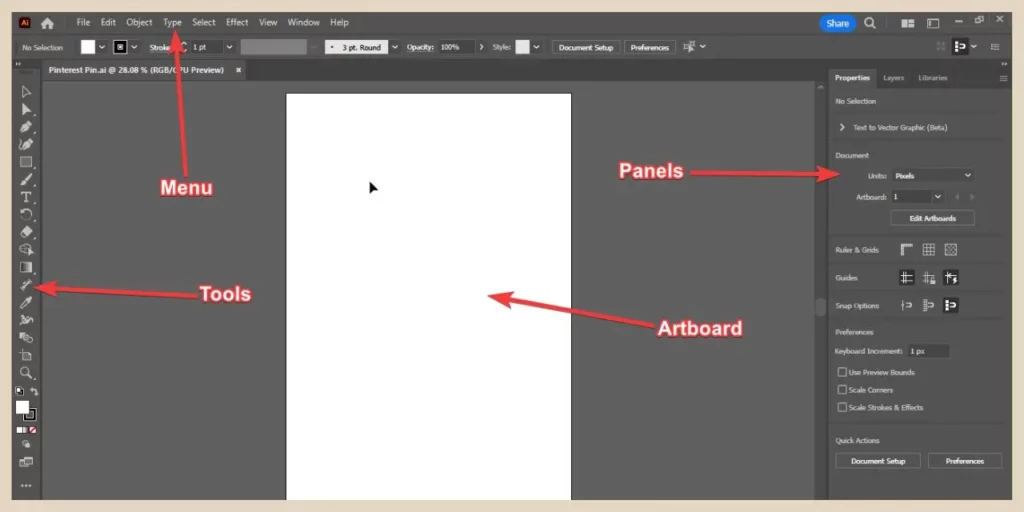 navigating adobe illustrator