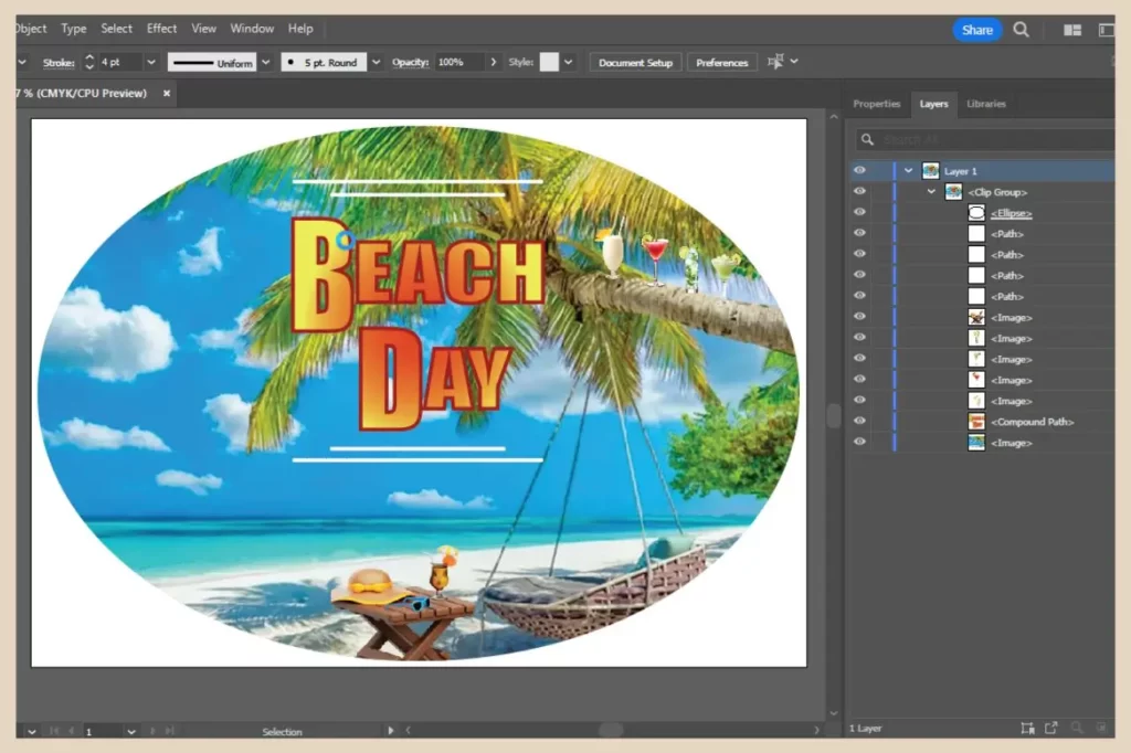 clipping mask with multi layers in adobe illustrator