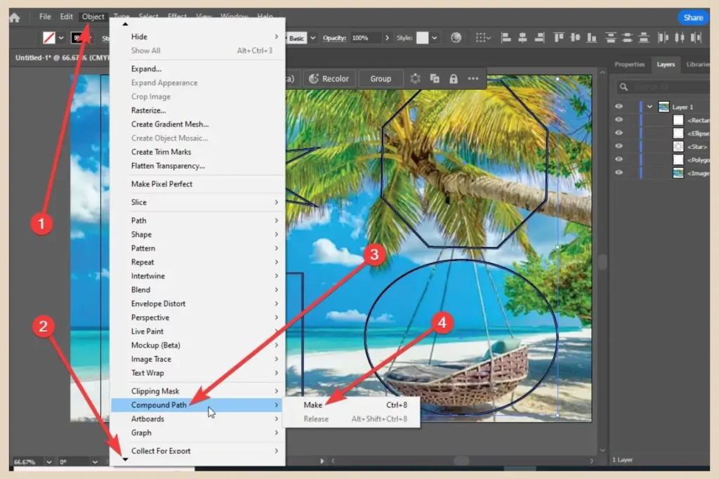create a compound path in adobe illustrator