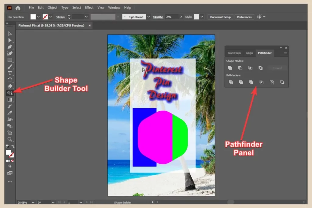 shape builder tool and pathfinder in adobe illustrator