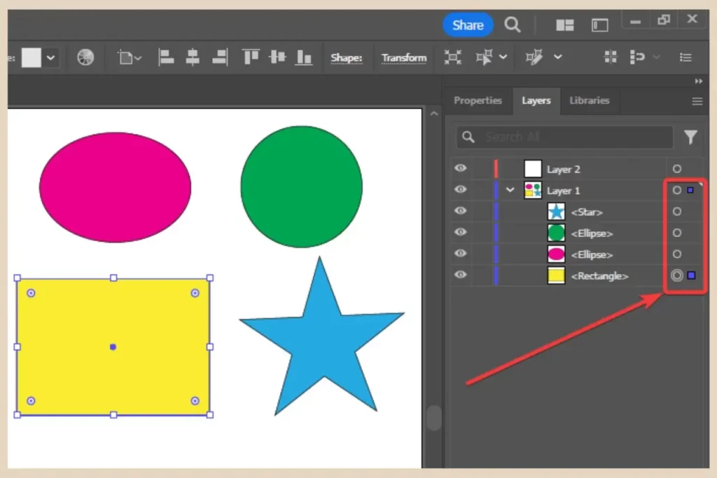 target and selection icons in adobe illustrator