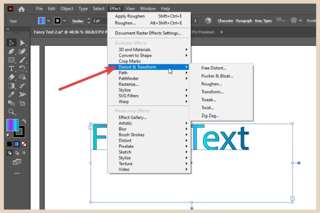 distort transform in adobe illustrator