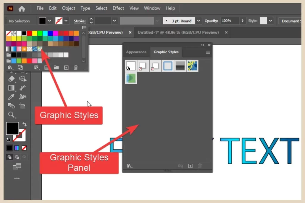 graphic styles panel in adobe illustrator