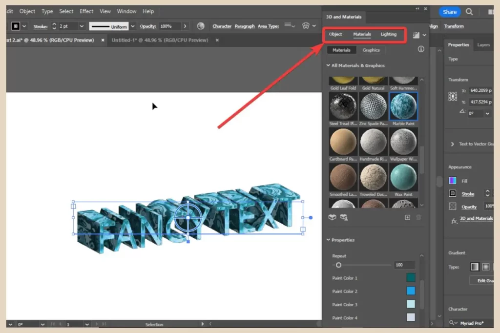 materials effects in adobe illustrator