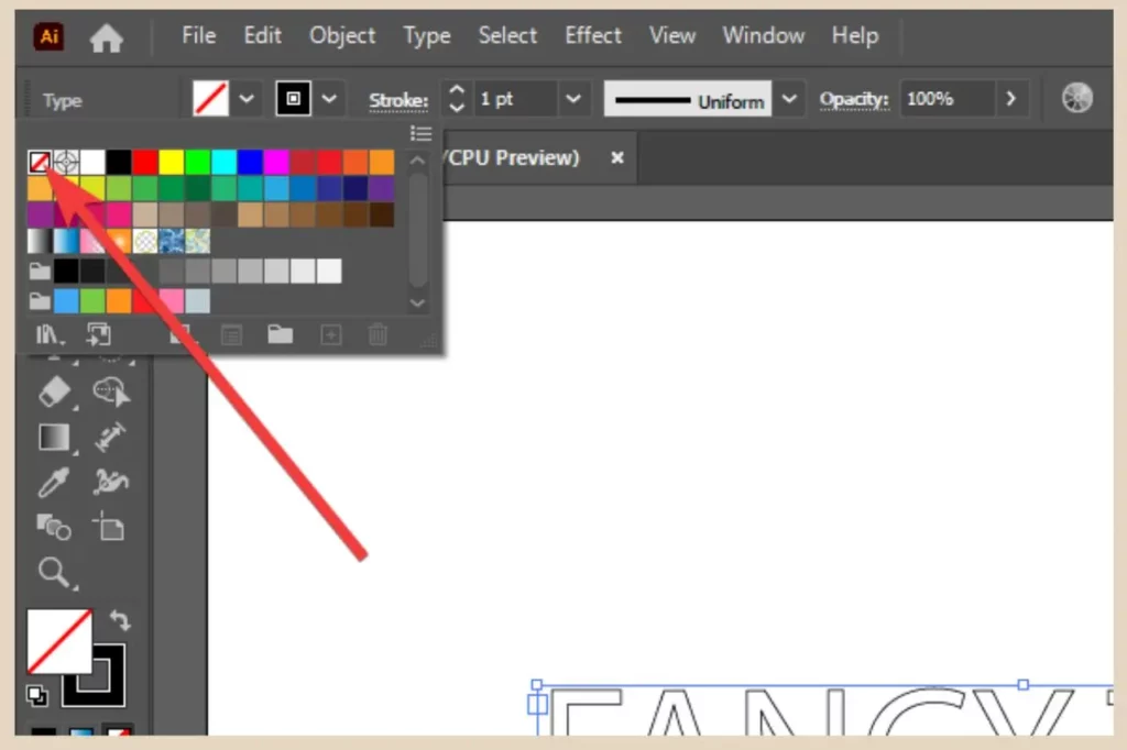 no fill in adobe illustrator