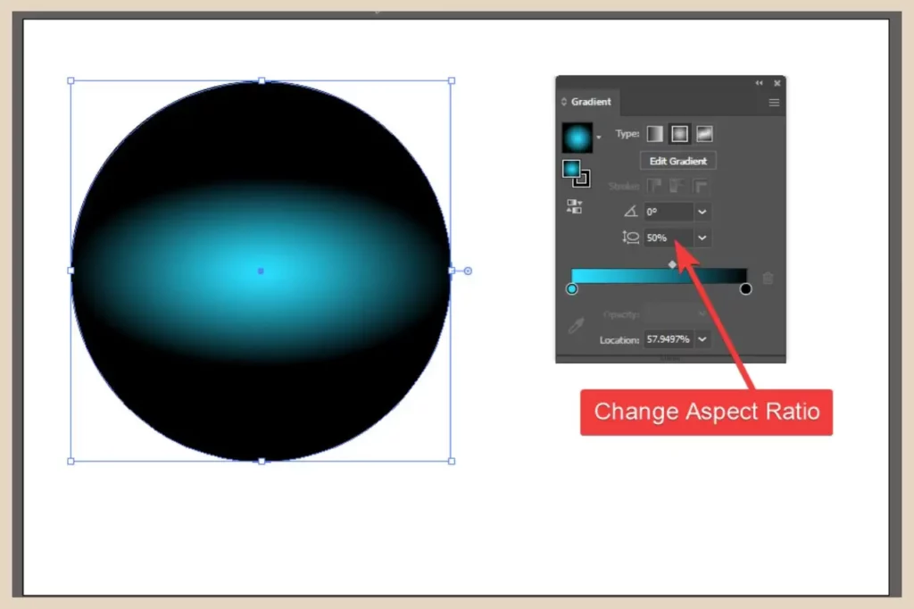 change radial gradient aspect ratio in adobe illustrator