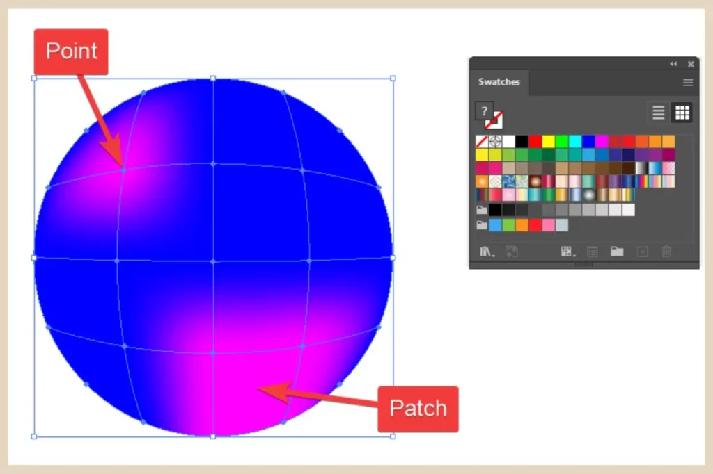mesh point and mesh patch in adobe illustrator