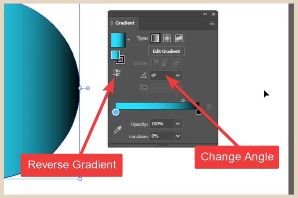 reverse gradient colour in adobe illustrator