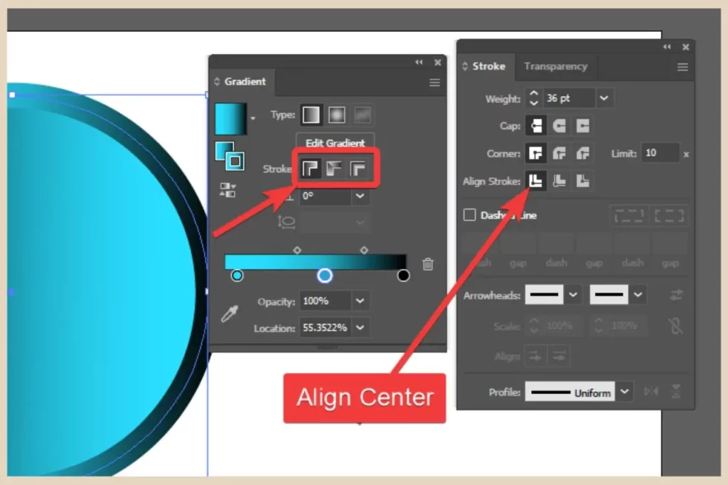 stroke alignment in adobe illustrator