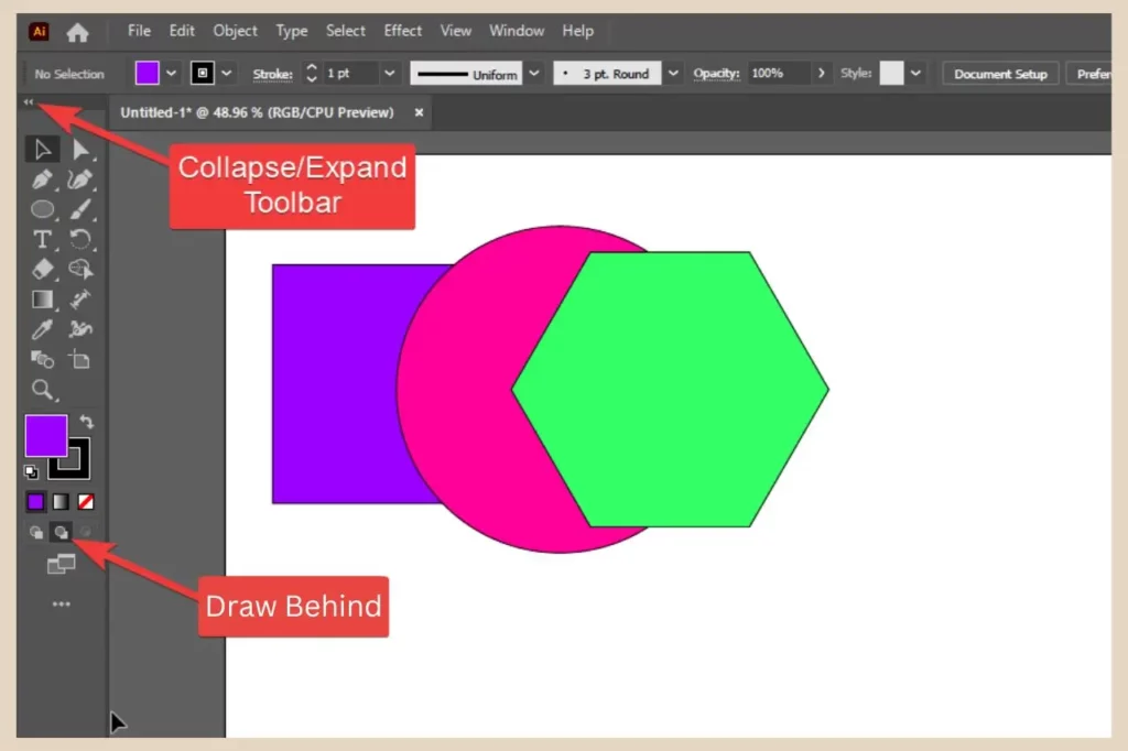 draw behind mode in adobe illustrator